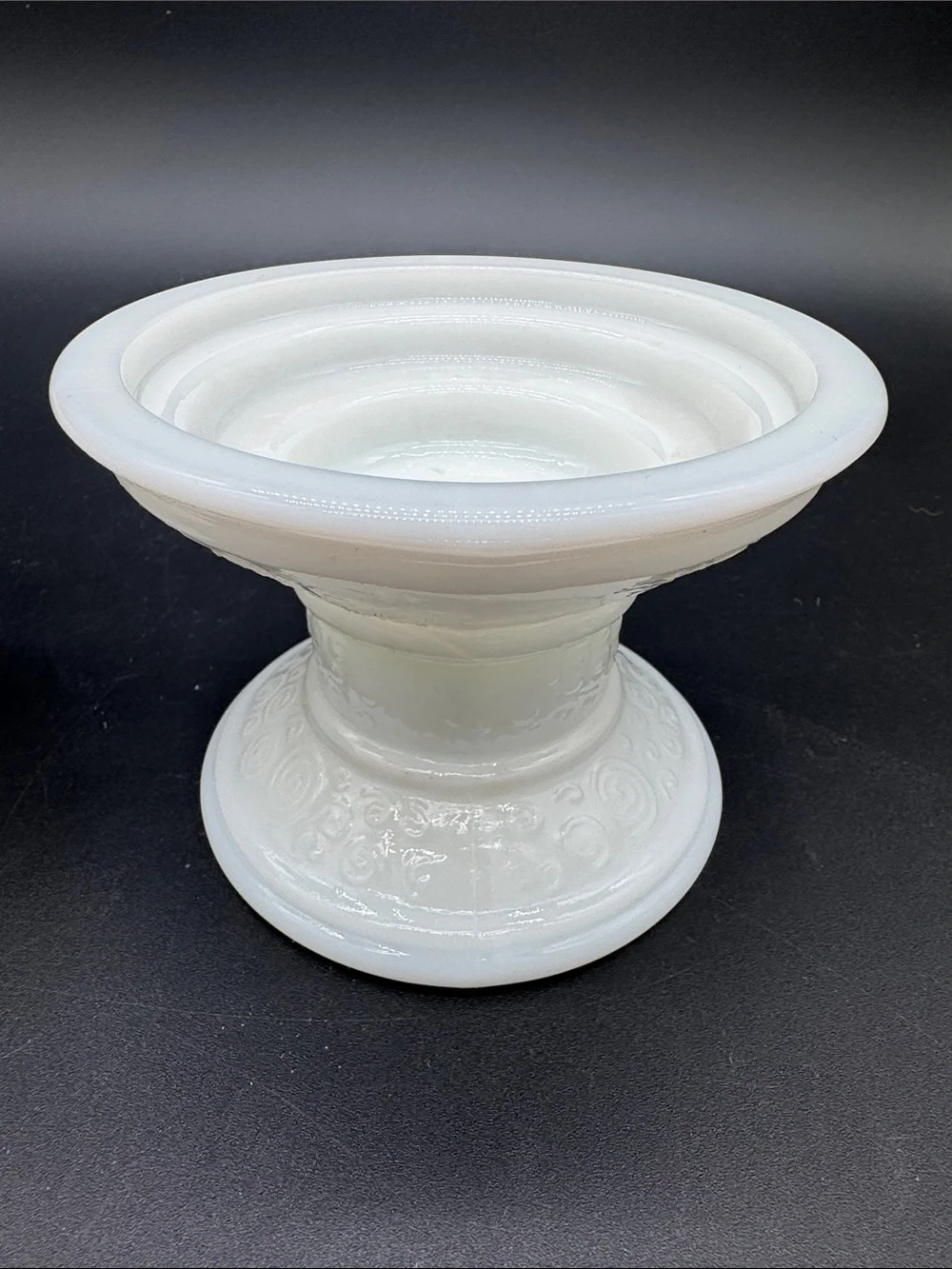 Vintage Milk Glass Pillar Taper Candle Holder Pair EUC